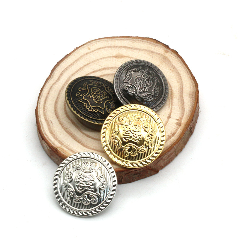 Factory Supply Coat Copper Button British Style Suit Knitted Button Vintage Jeans Jacket Decorative Accessories Round