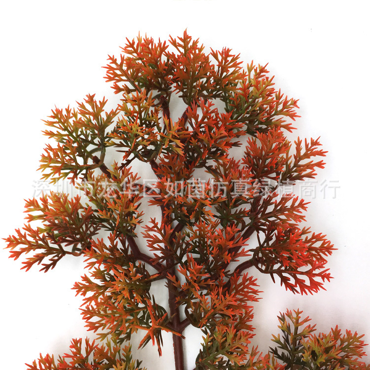 Simulación de ramas de pino verde hermosa Luohan Cliff Bai Pino decoración de interior simulación falsa planta de plástico maceta adornos