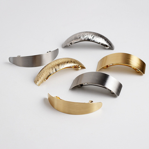 Korean metal hair clip simple brushed minimalist style ponytail spring clip hair clip women's elegant European and American hair accessories