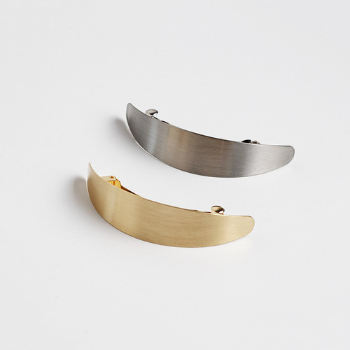 Korean metal hair clip simple brushed minimalist style ponytail spring clip hair clip women's elegant European and American hair accessories