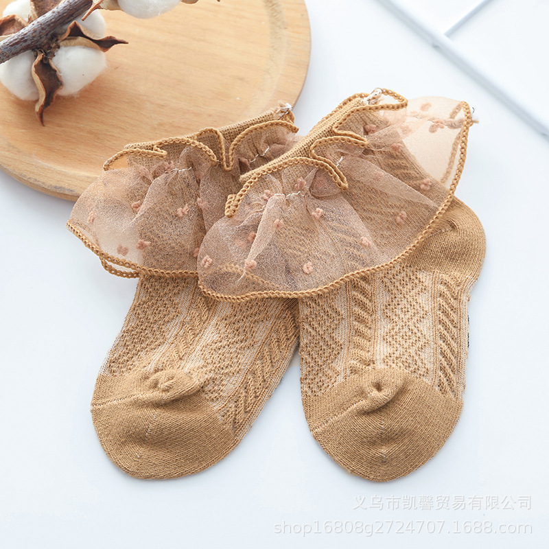 Calcetines para niños nuevos calcetines de encaje para niñas de primavera y otoño de verano calcetines de algodón para bebés coreanos calcetines de princesa de encaje