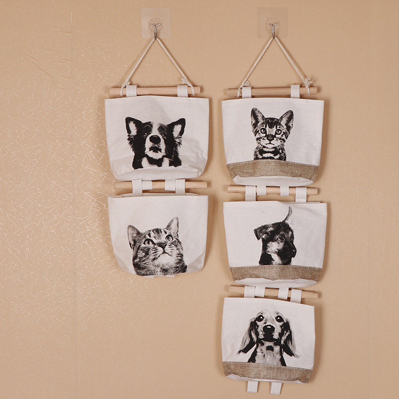 Color de lino solo bolsillo multi-Bolsillo colgante bolsa hogar bolsa nueva zakka almacenamiento bolsa al por mayor