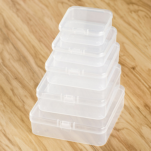 Multi-model square plastic storage box with lid, transparent parts, gadgets, dust-proof packaging box, sample box wholesale