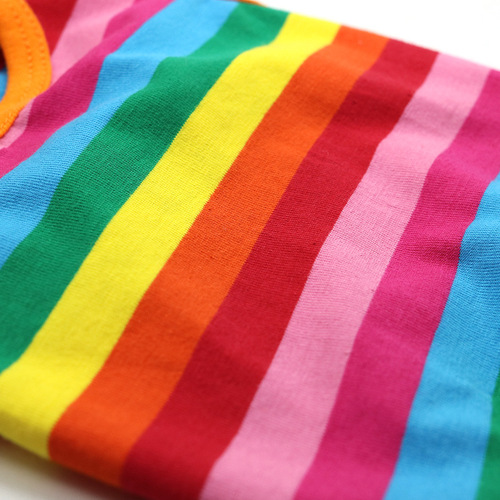 Pet clothing rainbow strip pet dog cotton thin cat Teddy Boston terrier small puppy Schnauzer vest