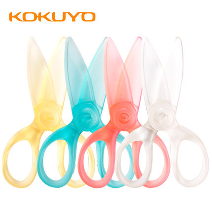 Japonés kokuyo reputación nacional de color claro tijeras para galletas de plástico hecho a mano para niños estudiante de seguridad de dibujos animados de resina completa