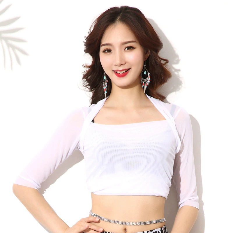 Jinhang Топ для танца живота Новинка 2020 Сетчатое базовое платье для практики Восточное танцевальное платье топ с покрытием живота