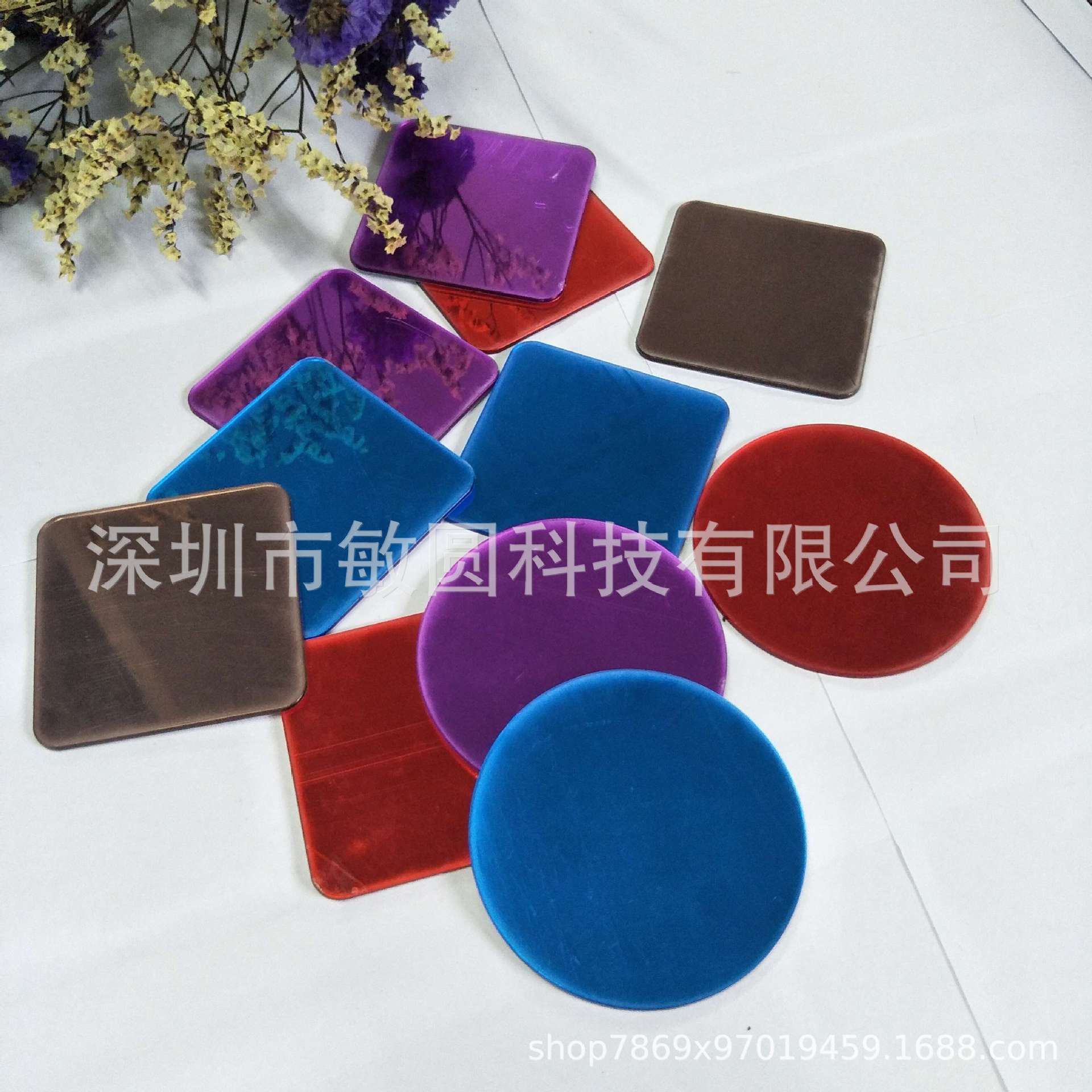 亚克力彩色镜片箱包工艺礼品PC软镜面墙贴定制亚克力灯箱