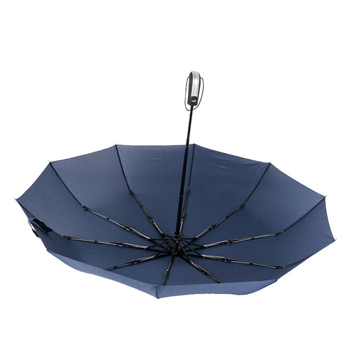 Creative ten-bone fully automatic umbrella manufacturer advertising printing gift tri-fold umbrella large reinforced rain or shine business umbrella