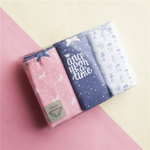 Spanish single foreign trade women's boxed briefs, women's cotton underwear, low-waist shorts, 3-pack