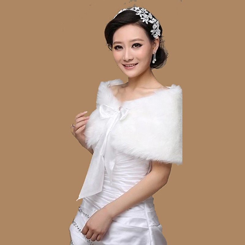 Bridal Wedding Shawl With Bowknot For Autumn And Winter Cape_voghion.com