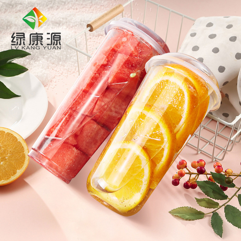 Venta directa de fábrica 90 calibre desechable taza transparente ampolla PP taza de té con leche taza de café té de frutas taza de jugo de fruta