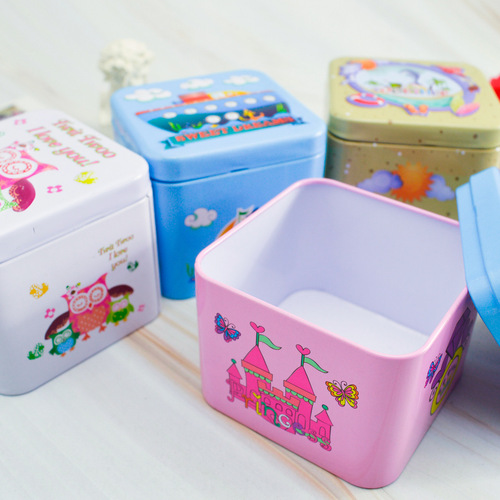 Tin can manufacturer embossed wedding candy square tinplate box packaging can metal packaging tin box