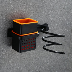 太空鋁牙刷吹風機架衛浴整理收納壁掛牙刷杯置物架衛生間牙刷杯架