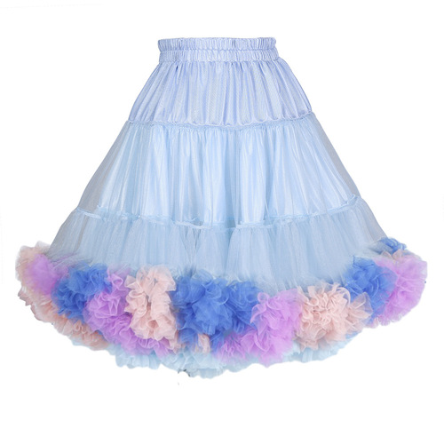 Plus size TUTU skirt lolita skirt support rainbow fart parent-child outfit soft gauze Lolita dress marshmallow mesh skirt