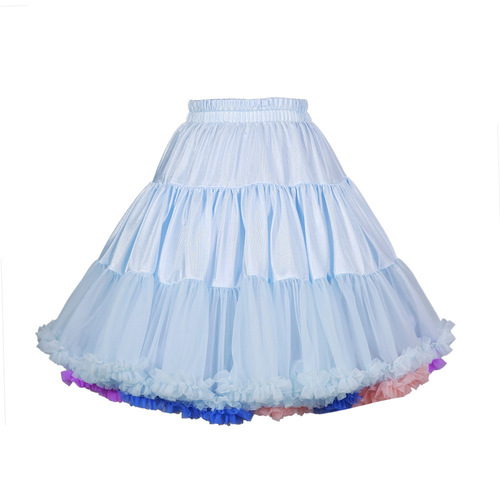 Plus size TUTU skirt lolita skirt support rainbow fart parent-child outfit soft gauze Lolita dress marshmallow mesh skirt