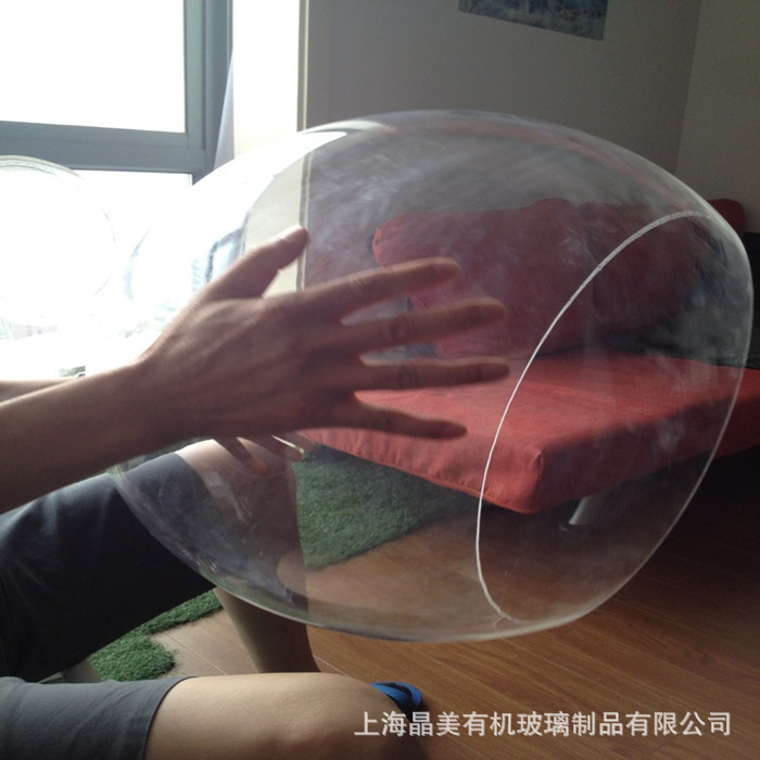 透明亚克力椭圆球有机玻璃产品半球罩装饰圆球装水球制作水晶模型