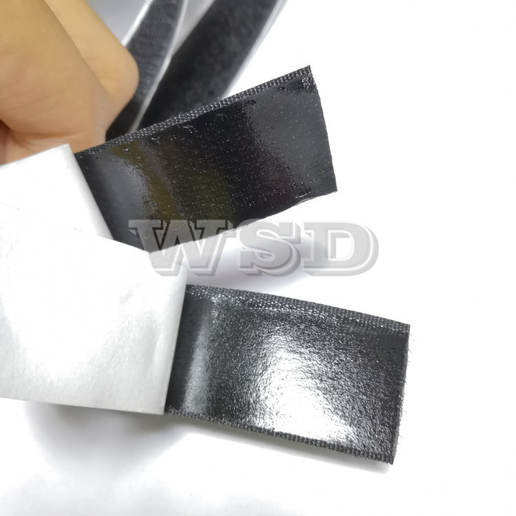 现货黑色2.5cm宽可切片做货带胶子母扣 强力背胶魔术贴