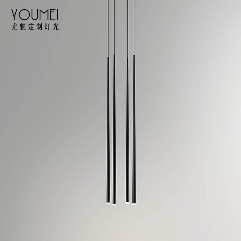 Post-modern linear minimalist chandelier restaurant bar living room personalized creative line designer combination lamp