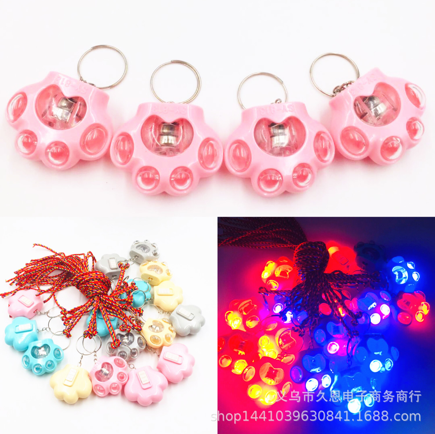 Gato Garra emisor de luz LED de dibujos animados llavero cordón colgante juguete emisor de luz WeChat negocio código de exploración pequeño regalo actividad push