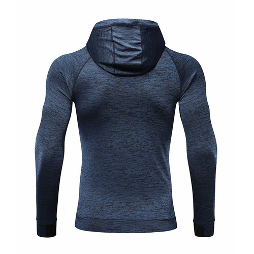 Bestselling Spring Amazon Men's Sports Jacket Hooded Sweatshirt Elastic Tight Running Fitness Top