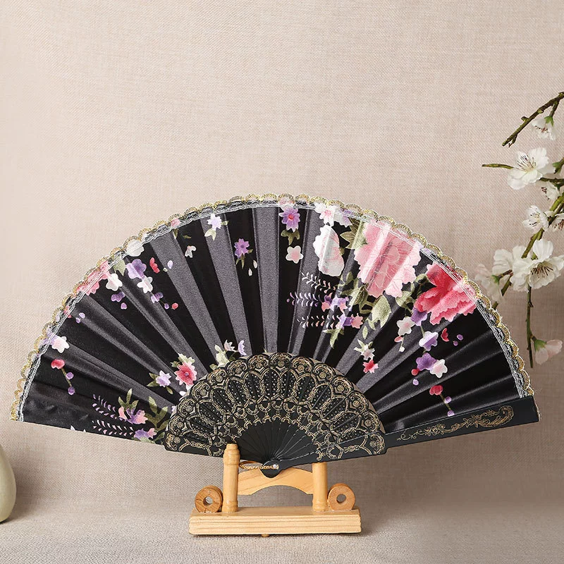 Шелковая ткань Леди Пном Пеня folded fan танцевальная рекламная подарок туристический испанский пластиковый веер