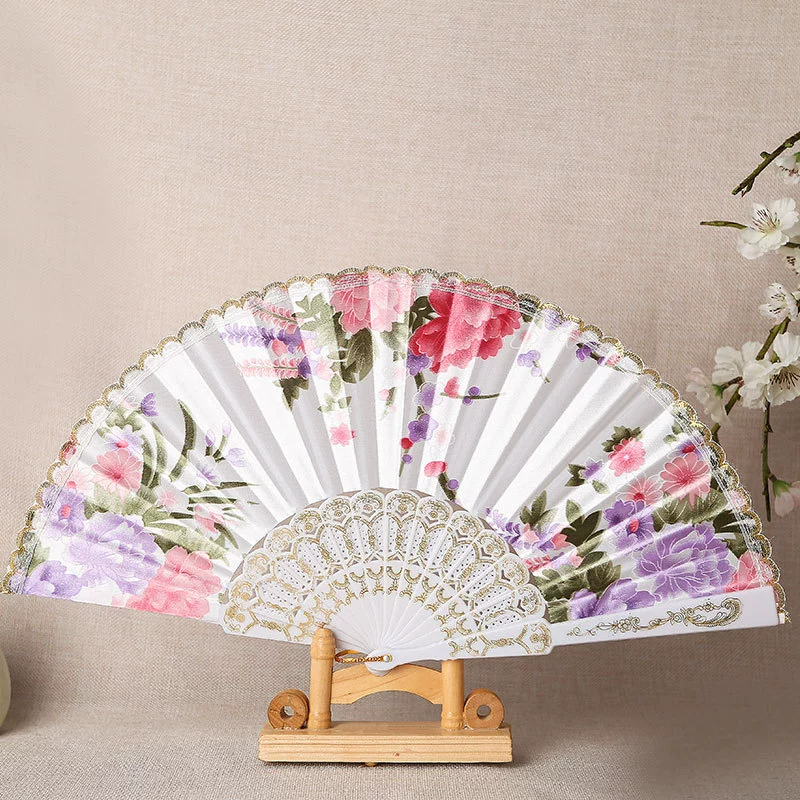 Шелковая ткань Леди Пном Пеня folded fan танцевальная рекламная подарок туристический испанский пластиковый веер