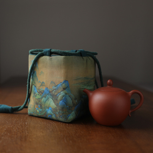 Erya manufacturer wholesale storage bag travel tea set teapot teacup cloth bag teacup ancient painting teacup cloth bag