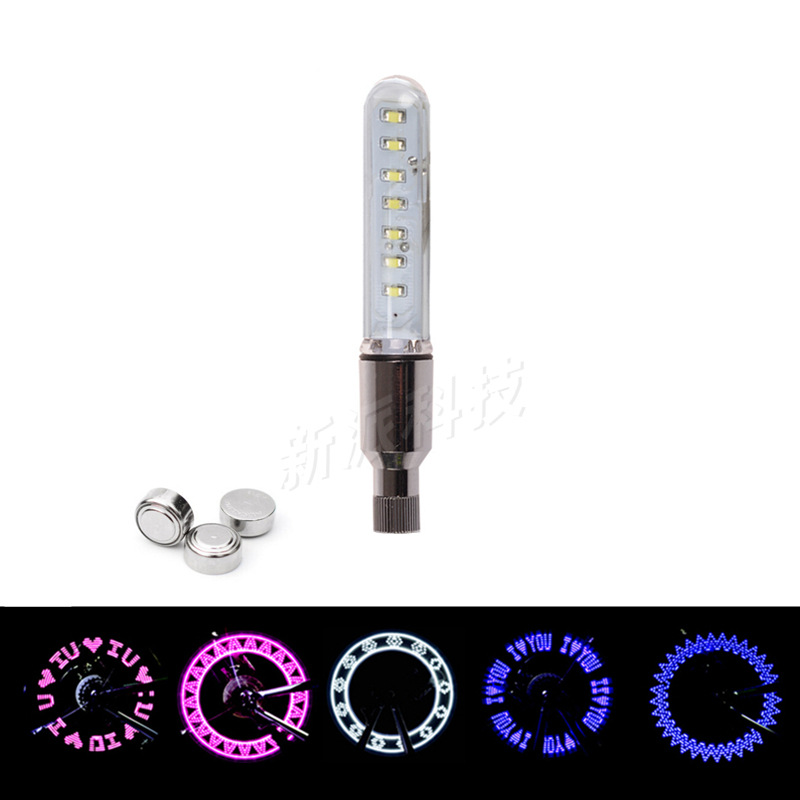 Factory direct supply bicycle hot wheel valve lamp gas nozzle lamp mountain bike warning lamp riding equipment accessories