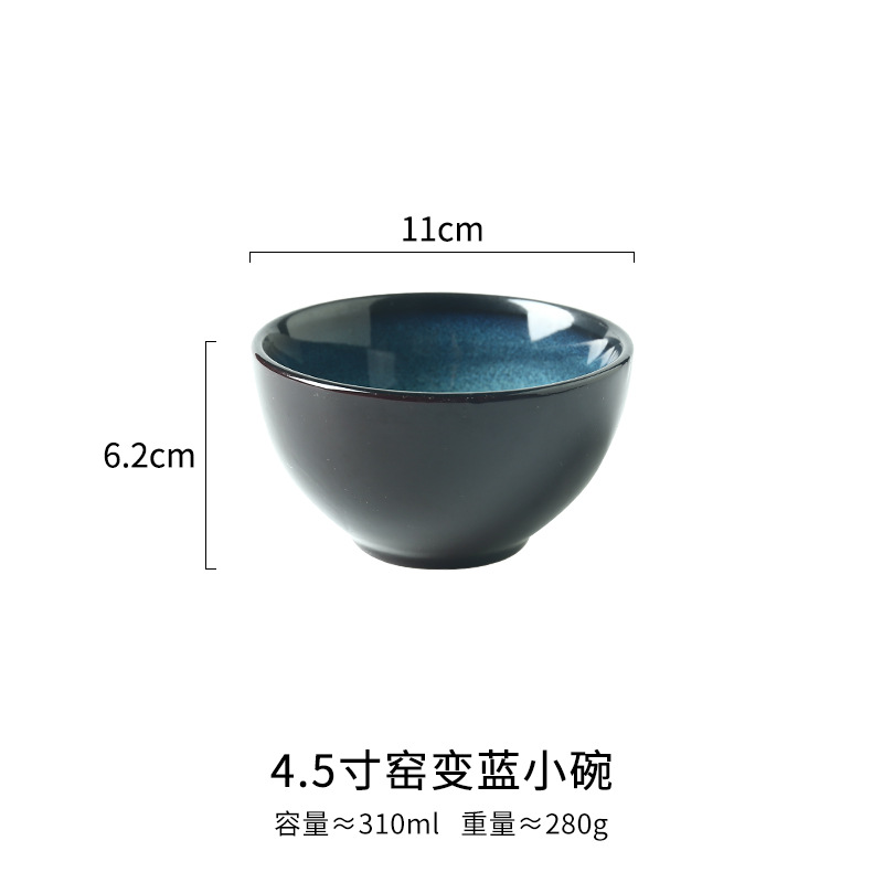 Vajilla azul tazón de arroz tazón de fideos gran plato de sopa plato de carne