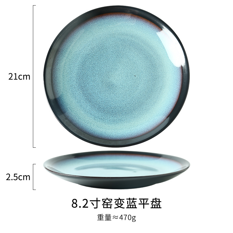 Vajilla azul tazón de arroz tazón de fideos gran plato de sopa plato de carne