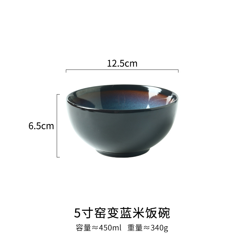 Vajilla azul tazón de arroz tazón de fideos gran plato de sopa plato de carne