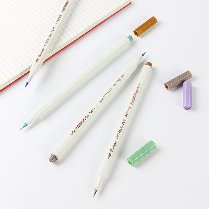 Guangna Paint pen 6510BR-15 color 20 Color en caja negro Tarjeta álbum mano cuenta graffiti cepillo suave