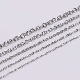 不锈钢链条O字链 1.2 1.6 2.5 3.0mmdiy饰品首饰配件浑圆十字链条