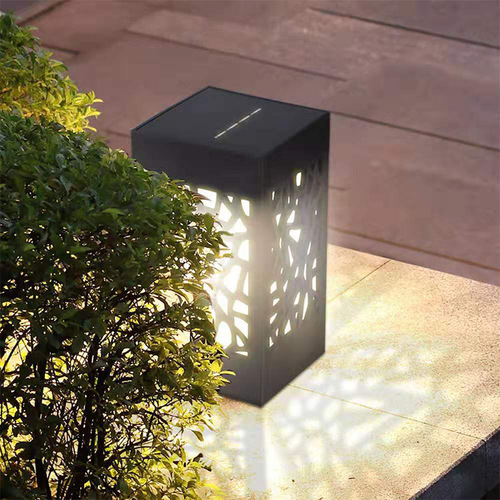 Solar column head light, outdoor waterproof wall light, Chinese square gate post light, outdoor garden villa courtyard light