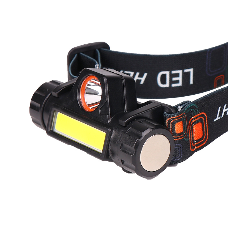 Cross-border New XPE+COB Mini Rechargeable With Magnet Work Light Outdoor Head-mounted Lightweight Headlamp_desvips.com