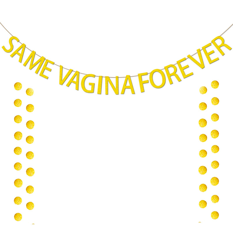 Boda compromiso cadena bandera solo partido decoración suministros guirnalda misma vagina para siempre Glitter pull bandera