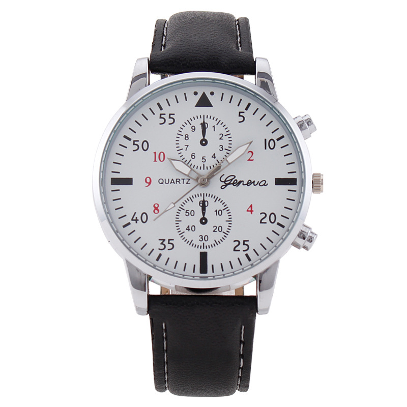 Factory direct stock, dropshipping available, simple and stylish men's watches, quartz watches with leather straps, AliExpress cross-border export.