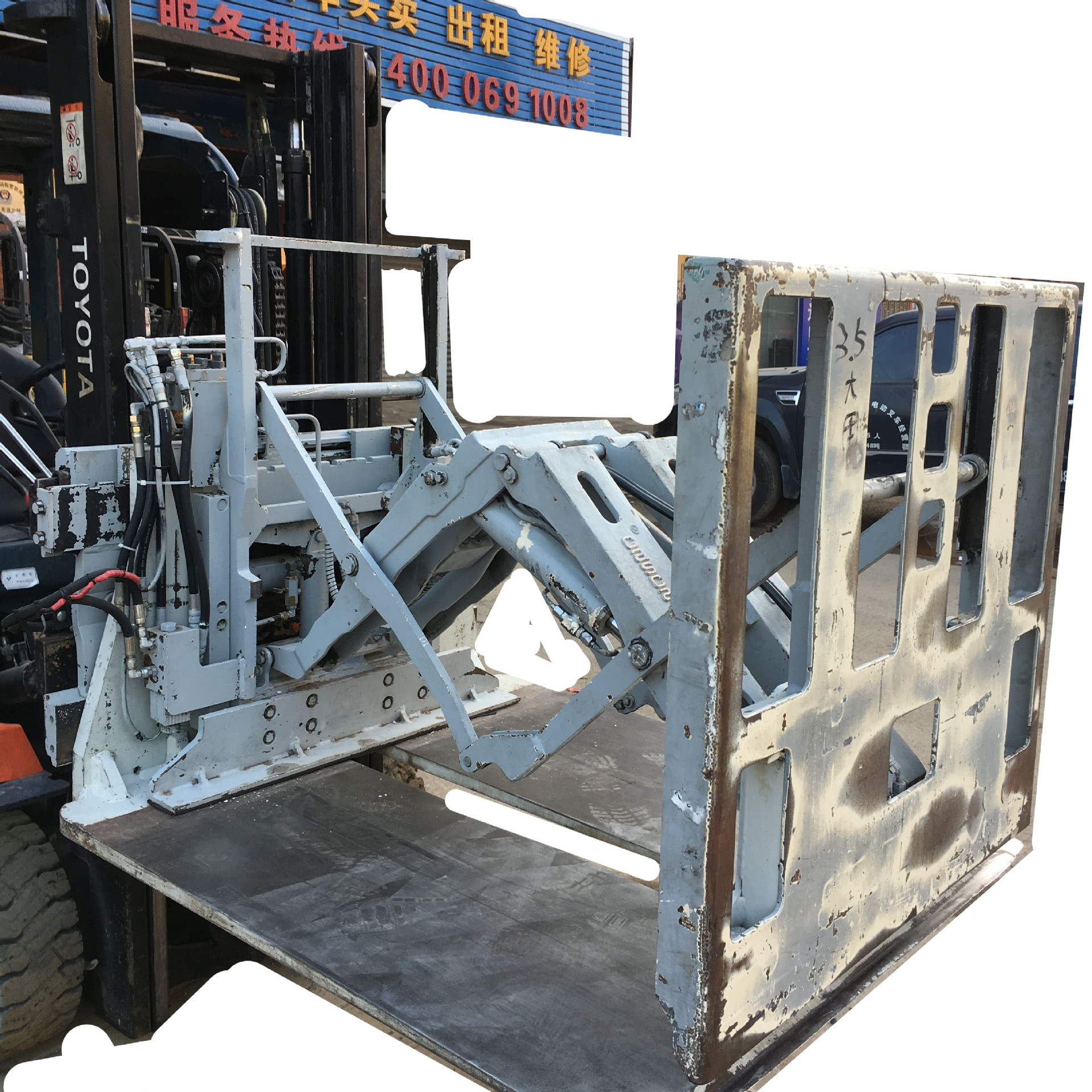 无卡板装卸货用叉车推拉器叉车无需要卡板只需要一张纸滑板出入货