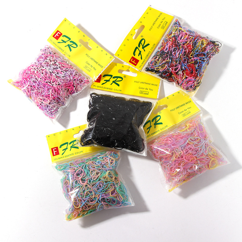 1000 unids estilo coreano tamaño pequeño banda de goma desechable para niñas banda de pelo banda de goma cuerda de pelo del bebé banda de pelo accesorios para el cabello
