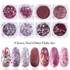 Nail sequins for manicure, set, fluorescence nail stickers for nails