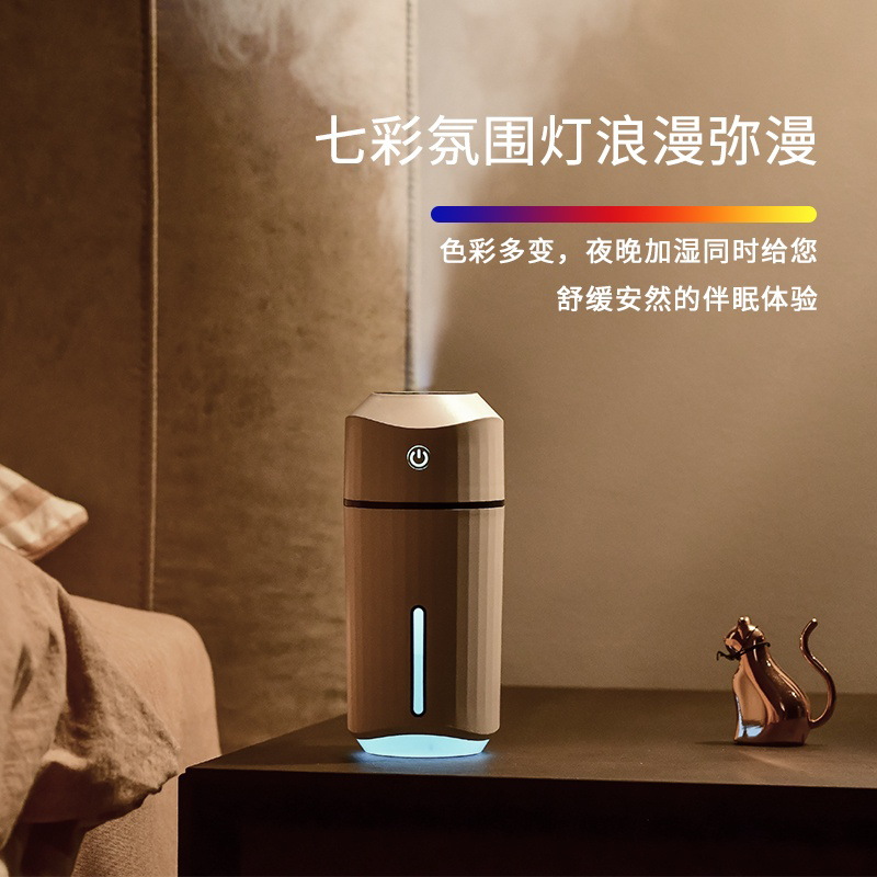 Creative mini USB car humidifier desktop simple office home car colorful night light gift wholesale