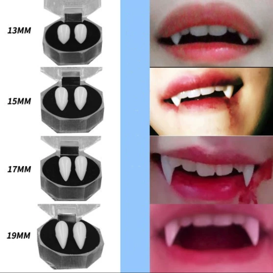 Vampire dentures_Хэллоуин протезы вампира зомби протезы указал Маленькие зубы тигра Косплей Макияж реквизит
