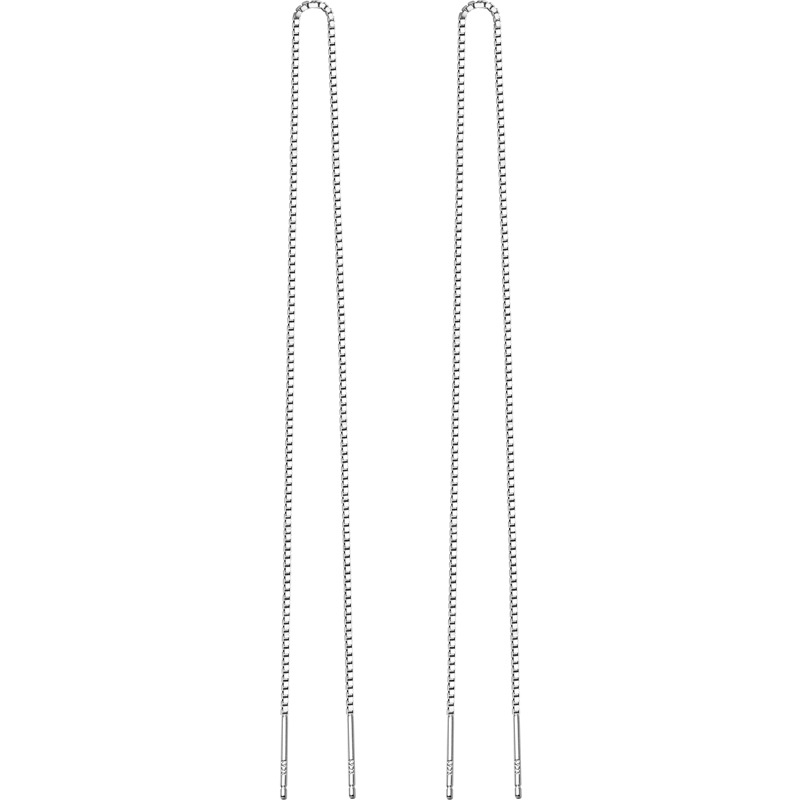 Eloch s925 plata diseño minimalista orejas para mujeres coreanas pequeñas cadenas de caja frescas temperamento orejas de cadena desnuda E0555