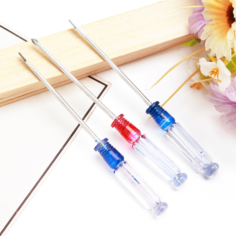 3寸水晶柄螺丝刀一字十字手动螺丝刀透明起子一元螺丝厂家批发