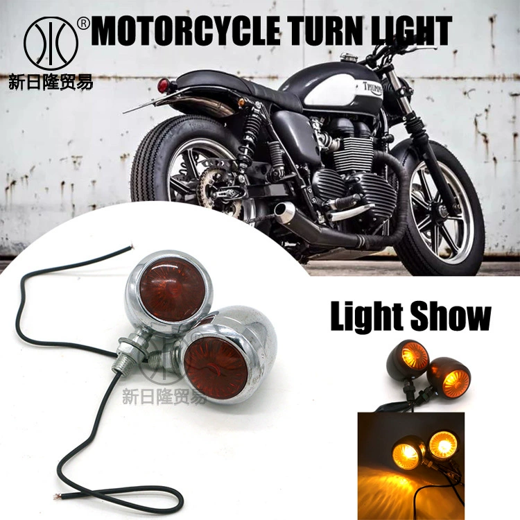 Модифицированные ретро-металлические поворотники для мотоциклов, универсальные однолинейные указатели поворота для экспорта.