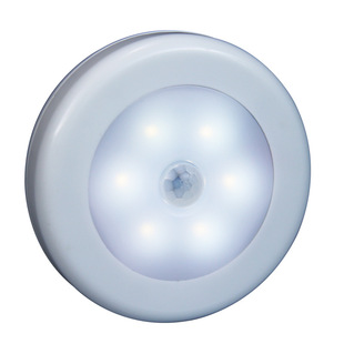 Round thin human body induction kitchen cabinet night light 6LED use AAA7 battery cross-border Amazon ebay