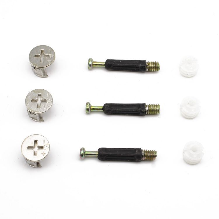 3,8/3,9/4G rueda excéntrica niquelado muebles tres en uno cerradura tres en uno conector aleación de zinc rueda excéntrica