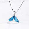 Pendant, fashionable necklace, blue epoxy resin, Korean style, wholesale