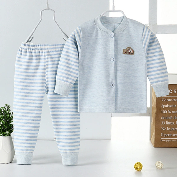 Color cotton flat waist and sky blue open
