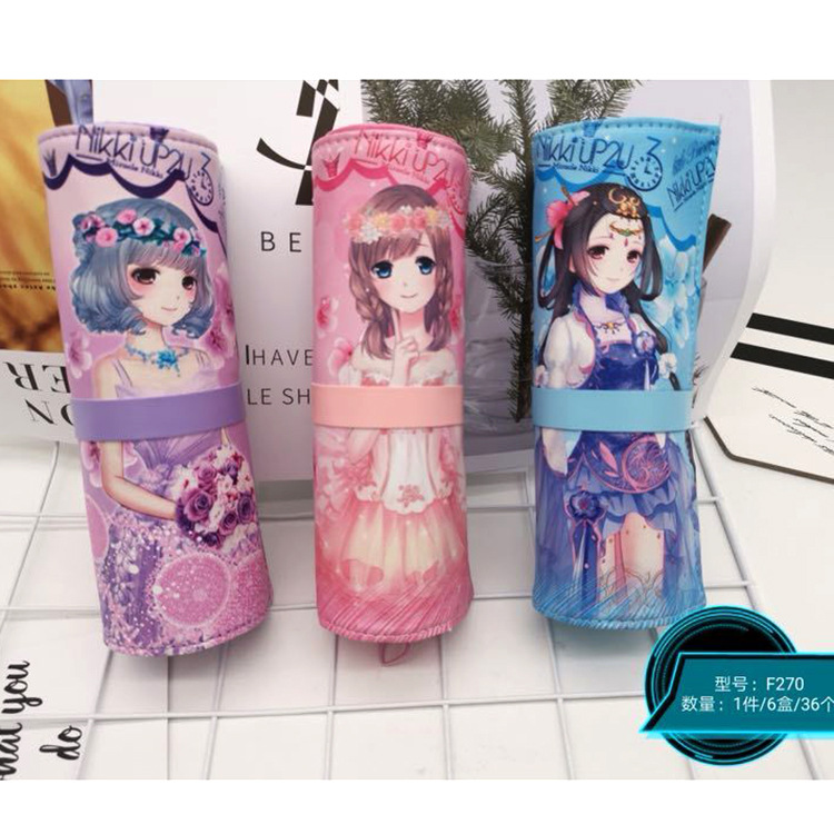 Caja de lápiz creativa caja de papelería de dibujos animados caja de lápiz de arena movediza de aceite de PVC estudiante de gran capacidad bolsa de lápiz al por mayor